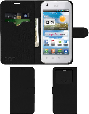 ACM Flip Cover for Lg Optimus P970(Black, Cases with Holder)