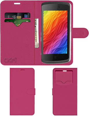 ACM Flip Cover for Intex Aqua Craze(Pink, Cases with Holder, Pack of: 1)