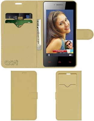 ACM Flip Cover for Celkon Campus A403(Gold, Cases with Holder, Pack of: 1)