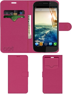 ACM Flip Cover for Micromax Canvas 4 A210(Pink, Cases with Holder, Pack of: 1)
