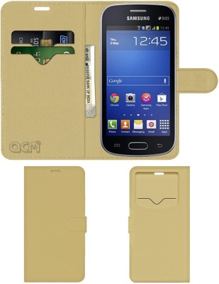 ACM Flip Cover for Samsung Galaxy Star Pro S7262(Gold, Cases with Holder, Pack of: 1)