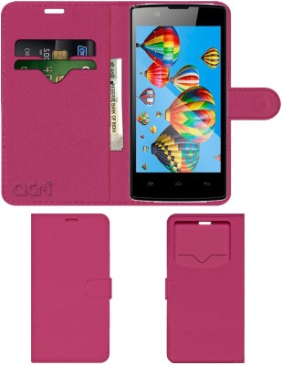 ACM Flip Cover for Intex Aqua 3g Strong(Pink, Cases with Holder, Pack of: 1)