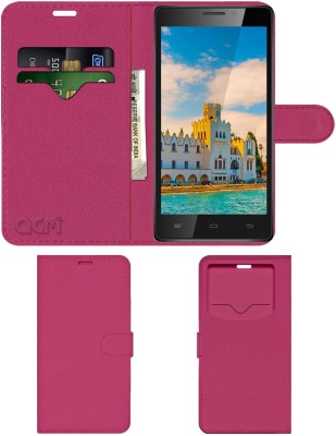 ACM Flip Cover for Intex Aqua Power Hd 4g(Pink, Cases with Holder, Pack of: 1)