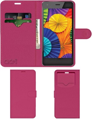 ACM Flip Cover for Intex Aqua Ace(Pink, Cases with Holder, Pack of: 1)