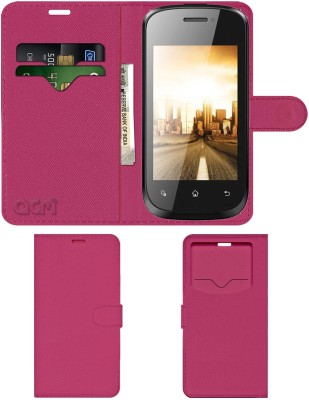 ACM Flip Cover for Intex Cloud X3+(Pink, Cases with Holder, Pack of: 1)