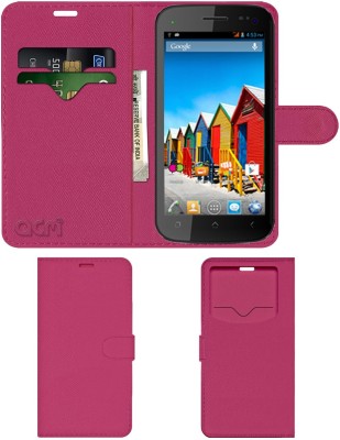 ACM Flip Cover for Micromax A110q Canvas 2 Plus(Pink, Cases with Holder, Pack of: 1)