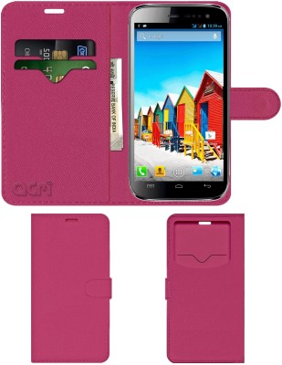 ACM Flip Cover for Micromax Superfone Canvas 3 A116(Pink, Cases with Holder, Pack of: 1)