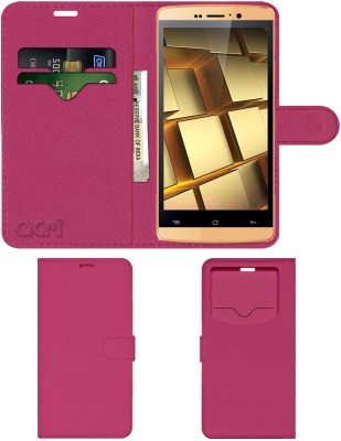 ACM Flip Cover for Iball Andi 5q Gold 4g(Pink, Cases with Holder, Pack of: 1)