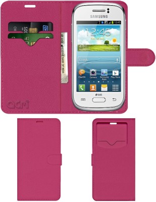 ACM Flip Cover for Samsung Galaxy Young Duos S6312(Pink, Cases with Holder, Pack of: 1)