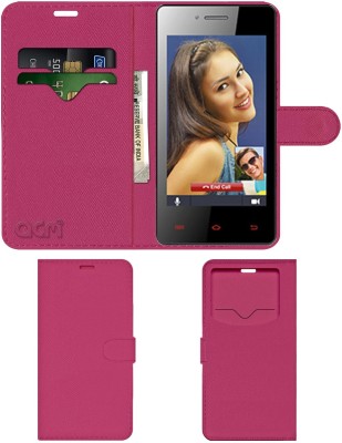 ACM Flip Cover for Celkon Campus A403(Pink, Cases with Holder, Pack of: 1)