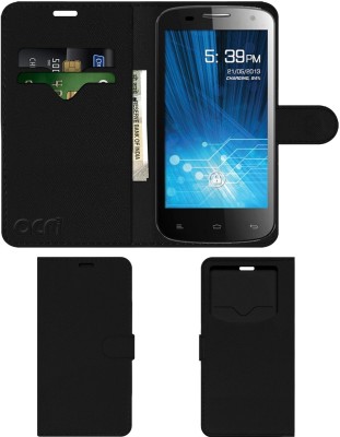 ACM Flip Cover for Spice Mi-491 Stellar Virtuoso Pro(Black, Cases with Holder, Pack of: 1)