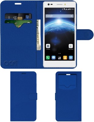 ACM Flip Cover for Lava Iris X5 4g(Blue, Cases with Holder, Pack of: 1)