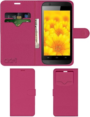 ACM Flip Cover for Intex Aqua 5x(Pink, Cases with Holder, Pack of: 1)