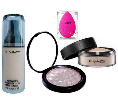 

eska Sponge Puff, Mac Macthmaster Foundation, Losse Powder, Fit Powder Illuminator(Set of 4)