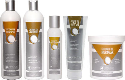 

AMAZON KERATIN Coconut Oil Shampoo, Coconut Oil Conditioner, Coconut Oil Hair Mask, Coconut Oil Leave-in Cream, Coconut Oil Hair Serum(Set of 5)