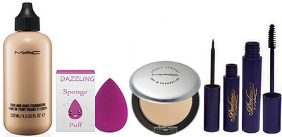 

DAZZLING Sponge Puff & Face And Body Foundation & Studio Perfect Compact & Padma Eyeliner & Mascara(Set of 5)