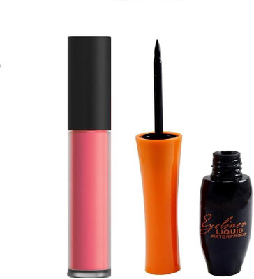 Vedy Eyeliner with Hot new pink liptick(Set of 2)