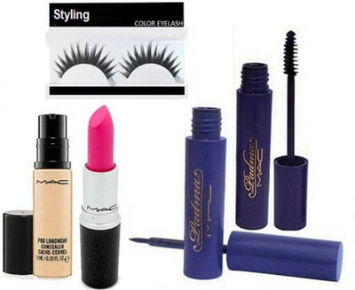 

styling Eyelashes , Padma liner ,Mascara & Pro Longwaer Foundation , Lipstick(Set of 5)