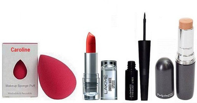 

caroline Sponge Puff , Eyeliner ,Stick Concealer Studio, lipstick(Set of 4)