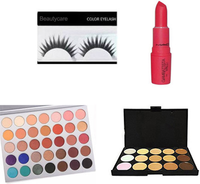 

beautycare combo set of shade concealer pallate eyelashes white morphe giambattista lipstick(Set of 4)