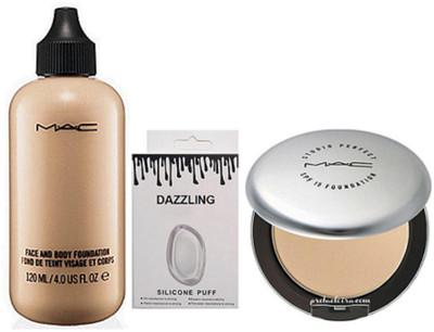

DAZZLING SiliconPuff & Mac Face And Body Foundation & Studio Perfect Compact(Set of 3)