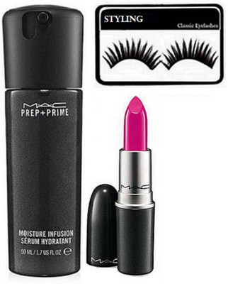 

styling Eyelahses , Lipstick & Prep +Prime serum(Set of 3)