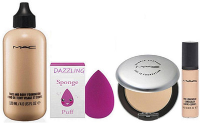 

DAZZLING Sponge Puff & Face And Body Foundation & Compact & Pro Longwear Concealer(Set of 4)