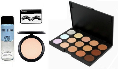 

brutus Eyelashes, Mac 15 Shades Concealer Palette, Makeup remover , Compact(Set of 4)