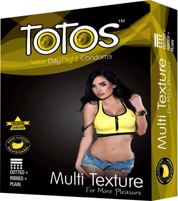 

TOTOS BANANA FLAVOUR 10 PCS 1 PACK MULTI TEXTURE DOTTED Condom(10S)