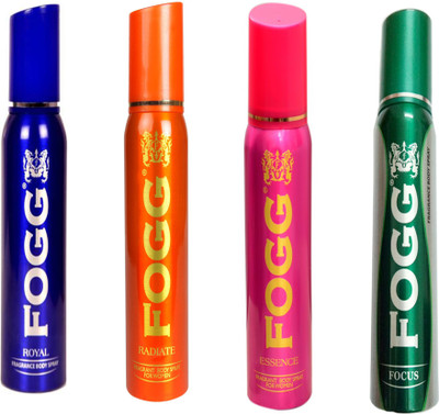 

Fogg ESSENCE+ROYAL+RADIATE+FOCUS DEODORANT 120 ML Deodorant Spray - For Men & Women(120 ml, Pack of 4)