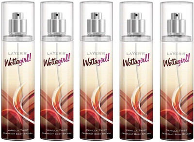 

Layer shot Wottagirl Vanilla Twist Pack of 5 Deodorant Spray - For Women(675 ml, Pack of 5)