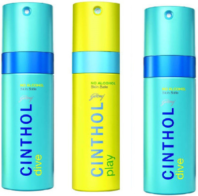 Cinthol Energy play Deodorant Spray - For Men(150 ml, Pack of 3) Flipkart