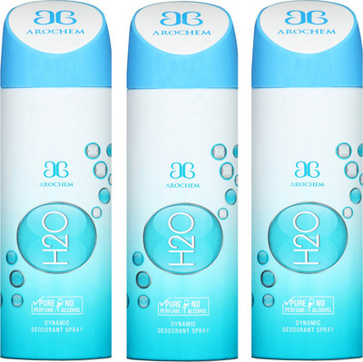 Arochem H2O -3 COMBO DEO DYNAMIC DEODORANT BODY SPRAY - FOR MEN & WOMEN Body Spray - For Men & Women(600 ml, Pack of 3)