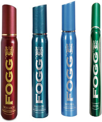 

Fogg IMPERIAL+MONARCH+MAJESTIC+FOCUS DEODORANT 120 ML Deodorant Spray - For Men & Women(120 ml, Pack of 4)