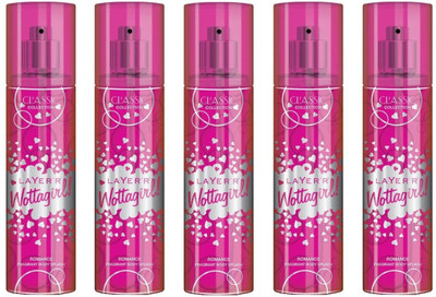 

Layer shot Wottagirl Romance Pack of 5 Deodorant Spray - For Women(675 ml, Pack of 5)
