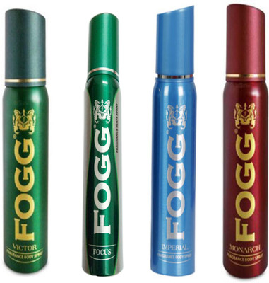

Fogg IMPERIAL+MONARCH+VICTOR+FOCUS DEODORANT 120 ML Deodorant Spray - For Men & Women(120 ml, Pack of 4)