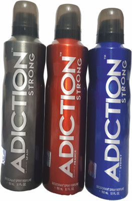

addiction Strong Deodorant Spain, France, Sydney (Pack of 3) Body Spray - For Men & Women(150 ml, Pack of 3)