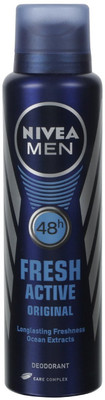 

Nivea Fresh Active Original Longlasting (150 ML) Deodorant Spray - For Men (150 ml) Deodorant Gel - For Men(150 ml)