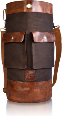 

Golden Riders Old School Canvas/Leather Duffle Travel Bag Travel Duffel Bag(Brown)
