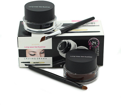 

LE MAROCO Black & Brown Water Proof & Smudge Proof 24hrs Gel Eyeliner / Kajal 3+3= 6 g(Black, BROWN)