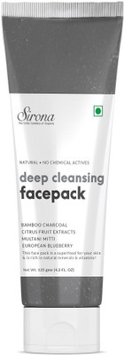 

SIRONA Activated Bamboo Charcoal Glow Wash off DEEP CLEANSING FACE PACK with Tasmanian Pepper (heals skin) & 5 Magical Herbs, Helps in Detoxifying, Deep cleansing & Acne control, Brings back radiance & tightness. No chemical Actives, no parabens. Super Fo