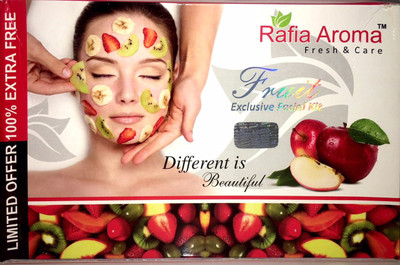 

rafia aroma mix fruit facial kit, all type skin solution, unisex fairness 660 g