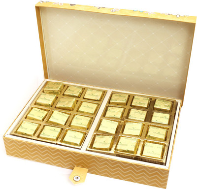 

Ghasitaram Gifts Chocolates-Gold 4 Print 24 Pcs Roasted Almond Chocolate Box Combo(2)