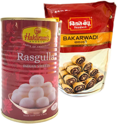 

Mithai4all Diwali Gift Hamper of Rasgulla, Bakarwadi with Paper Bag Combo(1 Hamper)