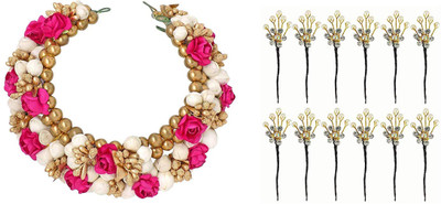 

Prime Set OF BEautiful Artificial Flower HAir Gajra & HAir Pins For Girls & Women, Perfect Gift Item Hair Clip, Hair Pin, Hair Accessory Set(Multicolor)