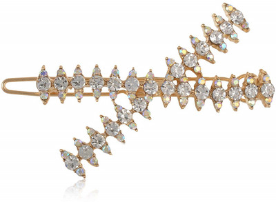 

Rapunzel Designer Cross Shaped Stoned Hair Clip Hair Clip(Gold)