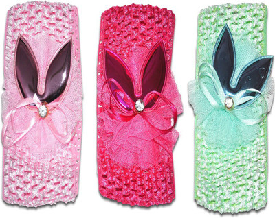 

Chipbeys hairband for baby girls pack of 3 green, pink and red Hair Band(Red, Pink, Green)