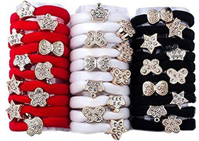 Bueno hair accessory, hair rubber band Rubber Band(Black, White, Red)