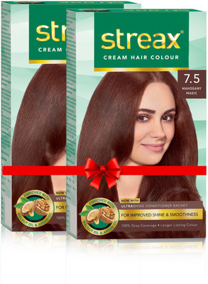 

Streax Cream Hair Colour-Pack of 2 Hair Color(Mahogany Magic No-7.5)