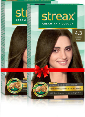 

Streax Cream Hair Colour-Pack of 2 Hair Color(Golden Brown No-4.3)